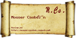 Mosser Csobán névjegykártya